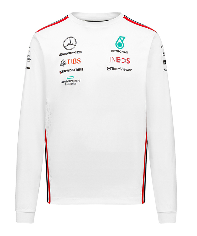 2023 メルセデス AMG ペトロナス チーム ロングスリーブ Tシャツ / ホワイト画像