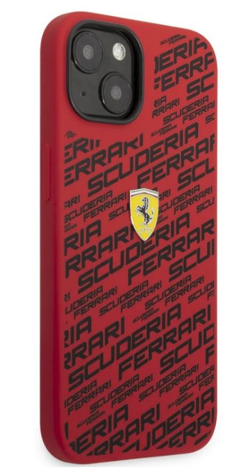 【 iPhone 14 用 】 フェラーリ オールオーバー プリント シリコン ケース レッド画像