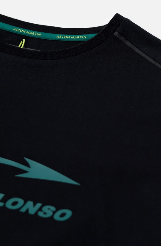 kimoa アロンソ × アストンマーチン F1 ライフスタイル Tシャツ / ブラック画像