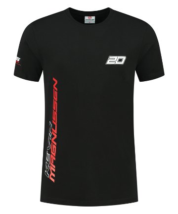 2023 マネーグラム ハース HAAS F1 チーム ケビン マグヌッセン #20 Tシャツ / ブラック画像