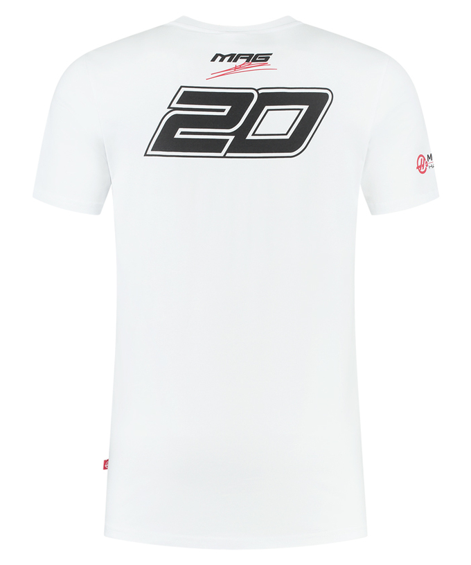 2023 マネーグラム ハース HAAS F1 チーム ケビン マグヌッセン #20 Tシャツ / ホワイト画像