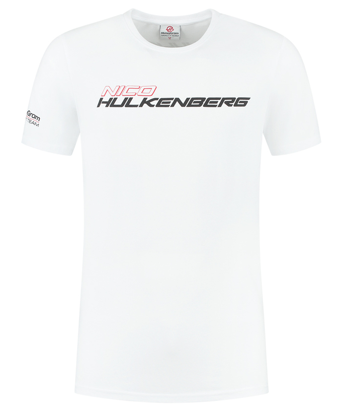 2023 マネーグラム ハース HAAS F1 チーム ニコ ヒュルケンベルグ #27 Tシャツ / ホワイト画像