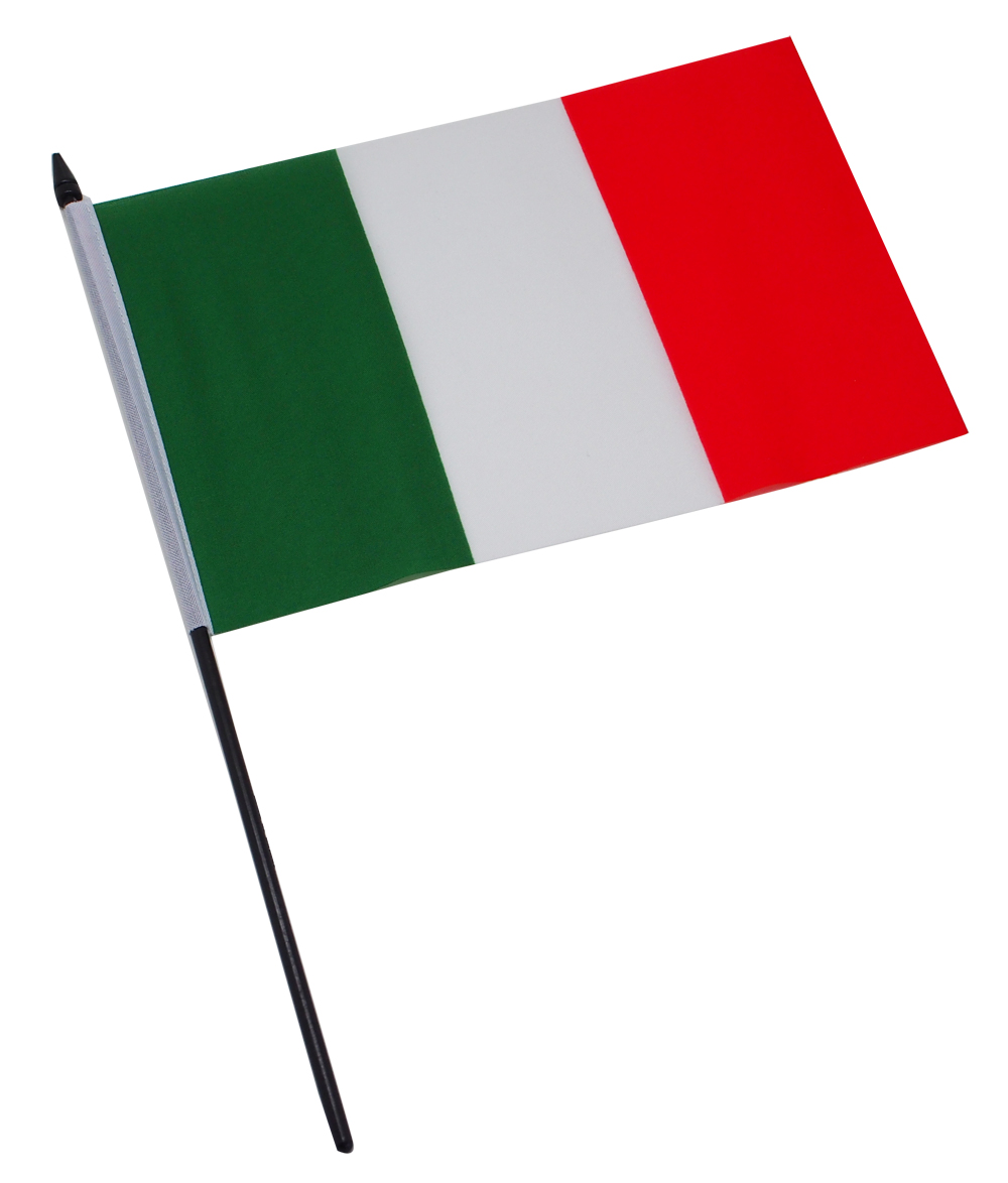 応援用 ハンディーフラッグ イタリア国旗 15x22.5cm画像