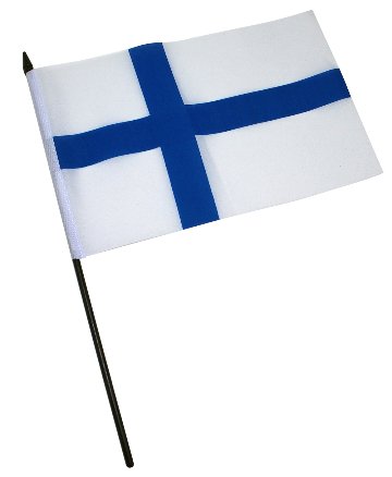 応援用 ハンディーフラッグ フィンランド 国旗 15x22.5cm画像