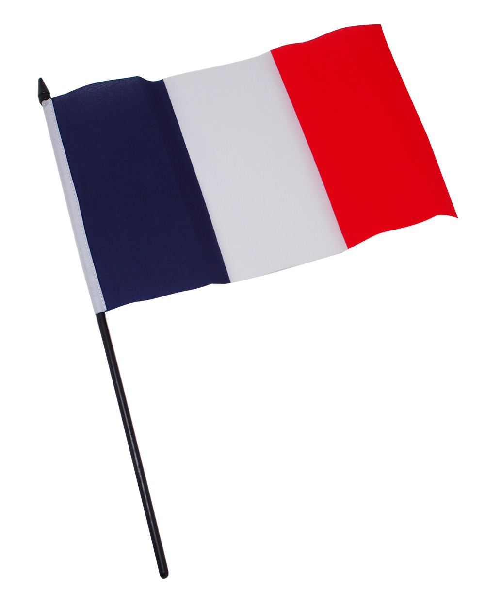 応援用 ハンディーフラッグ フランス 国旗 15x22.5cm画像