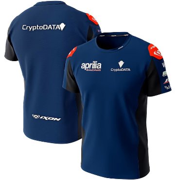 2023 CryptoDATA アプリリア RNF レーシング チーム レプリカ Tシャツ画像