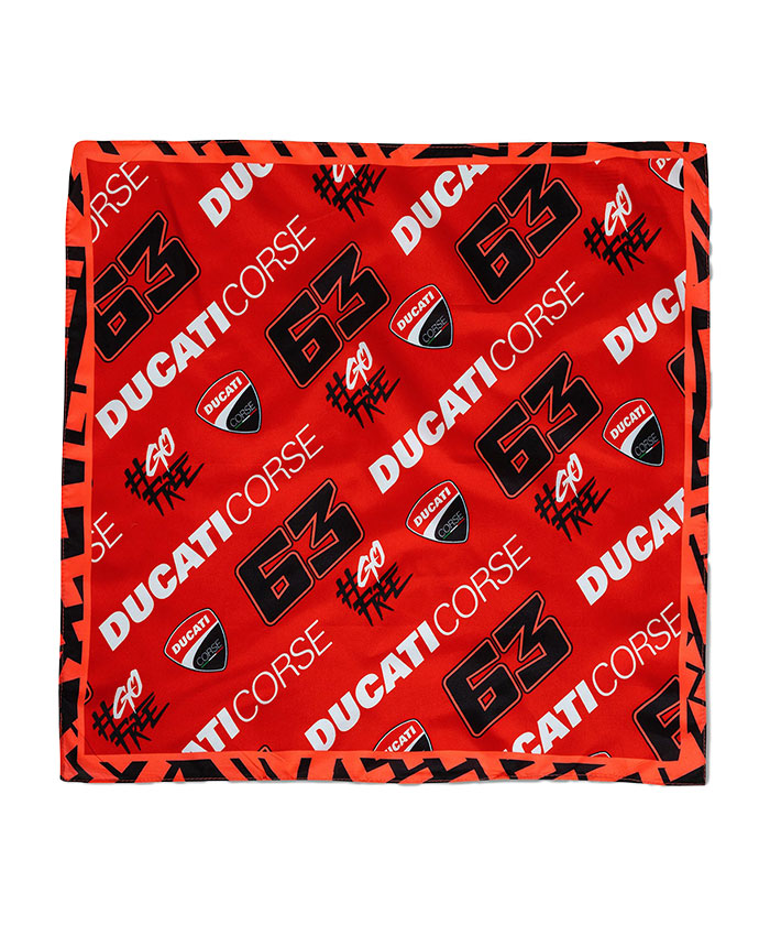 ドゥカティ DUCATI CORSE Racing オフィシャル #63 フランチェスコ バニャイア バンダナ / レッド画像
