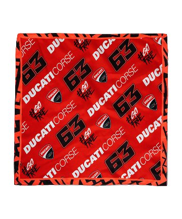 ドゥカティ DUCATI CORSE Racing オフィシャル #63 フランチェスコ バニャイア バンダナ / レッド画像