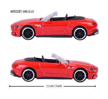 マジョレット 1/64 メルセデス AMG SL レッド ミニカー / コレクターズカード付画像