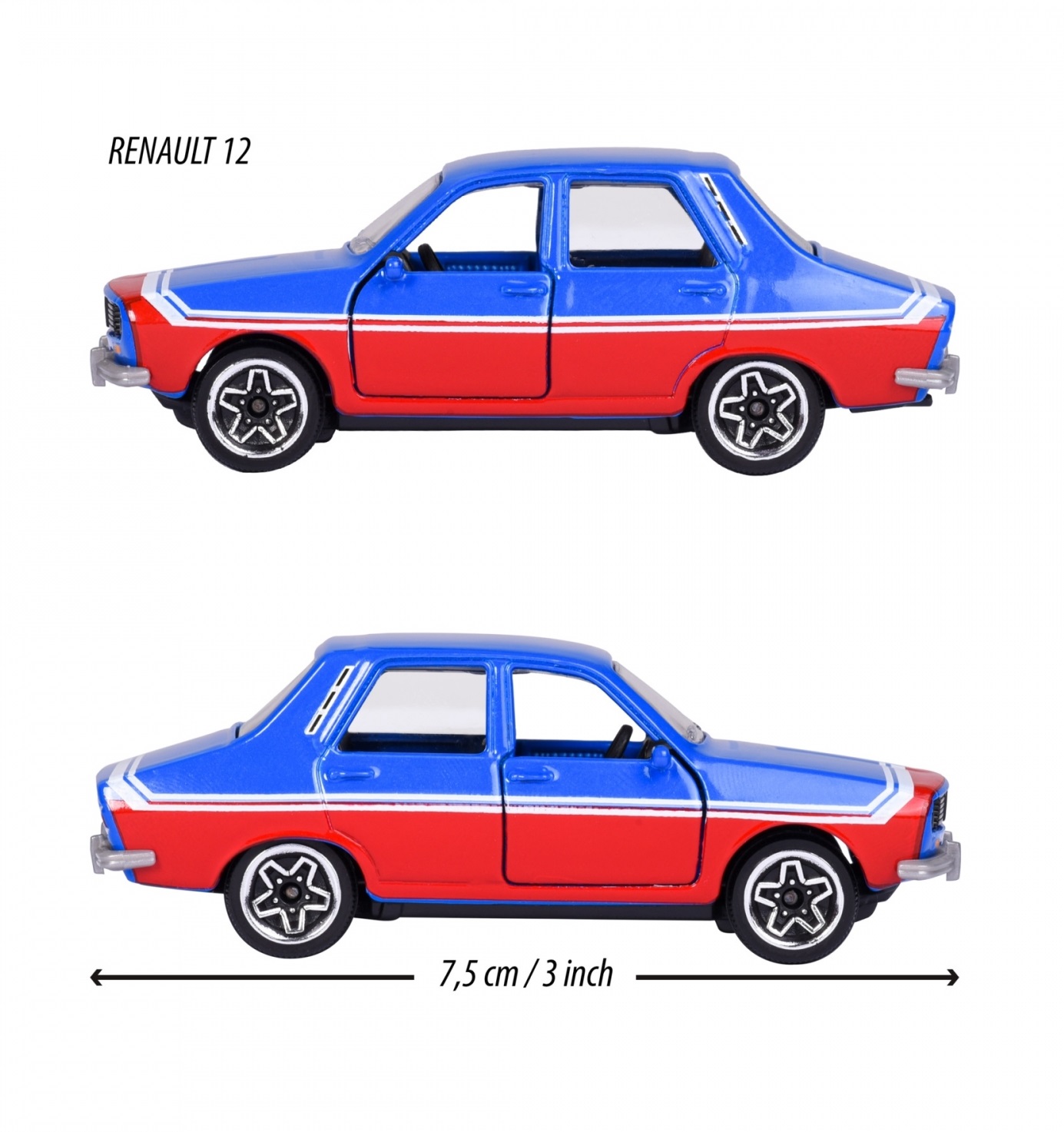 マジョレット 1/64 ルノー レーシング Renault 12 ブルー ミニカー / コレクターズカード付画像