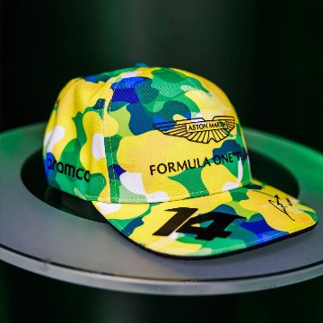 2023 アストンマーチン アラムコ コグニザント F1 チーム フェルナンド アロンソ ブラジルGP フラット キャップ画像