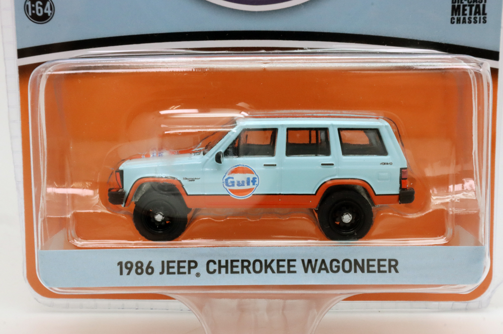 グリーンライト 1/64 1986年式 Jeep チェロキー ワゴニア ガルフカラー ライトブルー画像