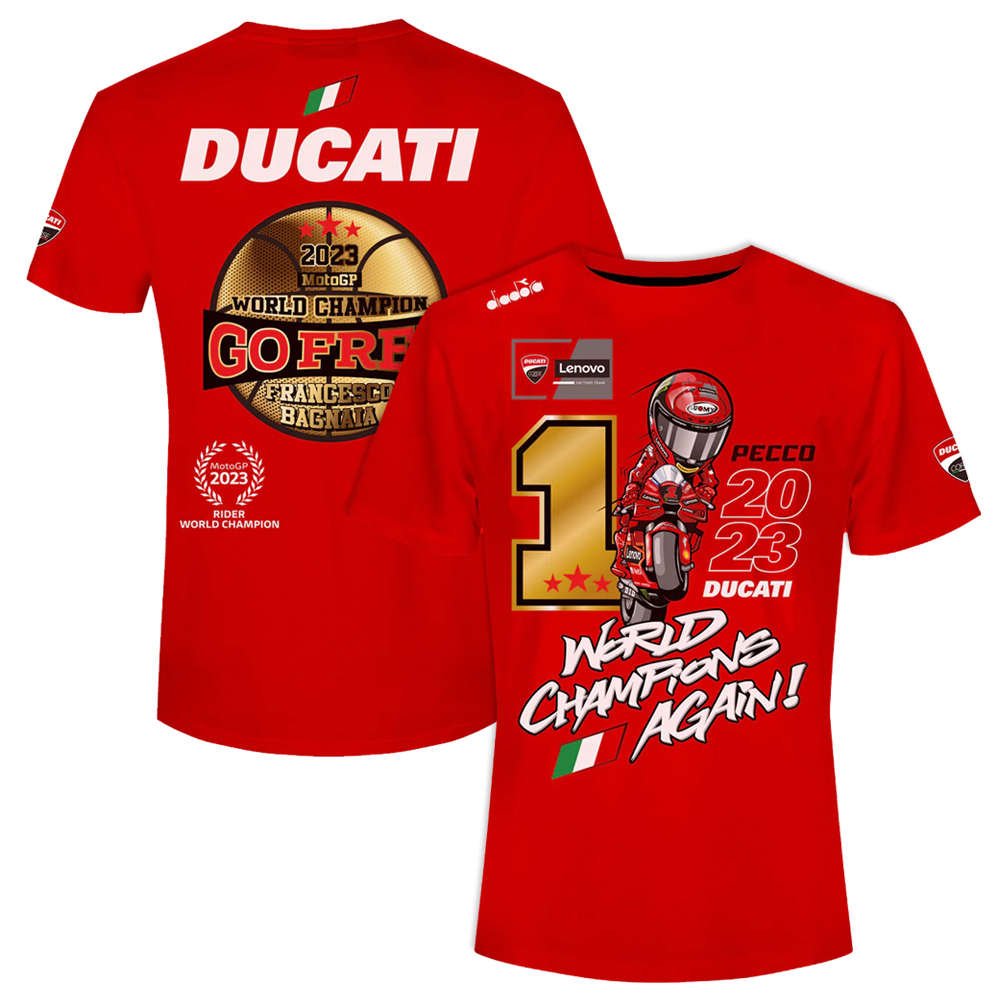 2023年 MotoGP ドゥカティ レノボ チーム フランチェスコ バニャイア ワールドチャンピオン 記念 Tシャツ画像