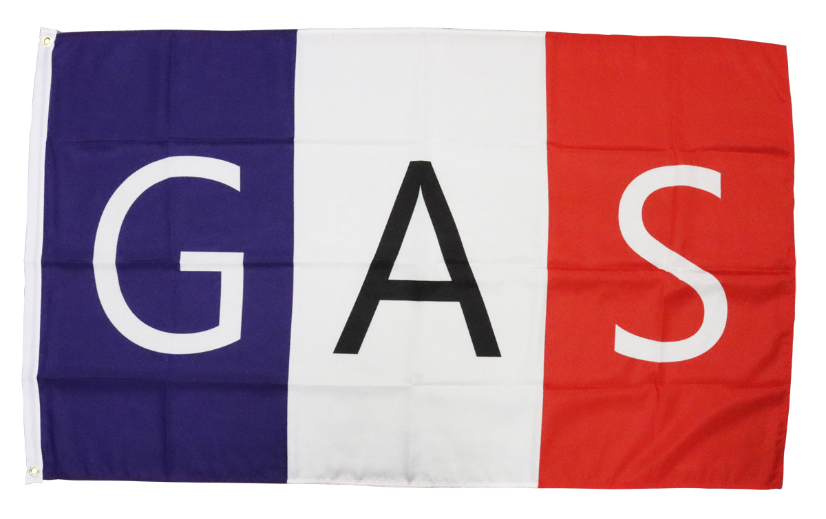応援用フラッグ フランス国旗 「GAS」 90cm×150cm画像
