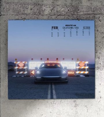 2024年 ポルシェ Porsche 壁掛け カレンダー画像