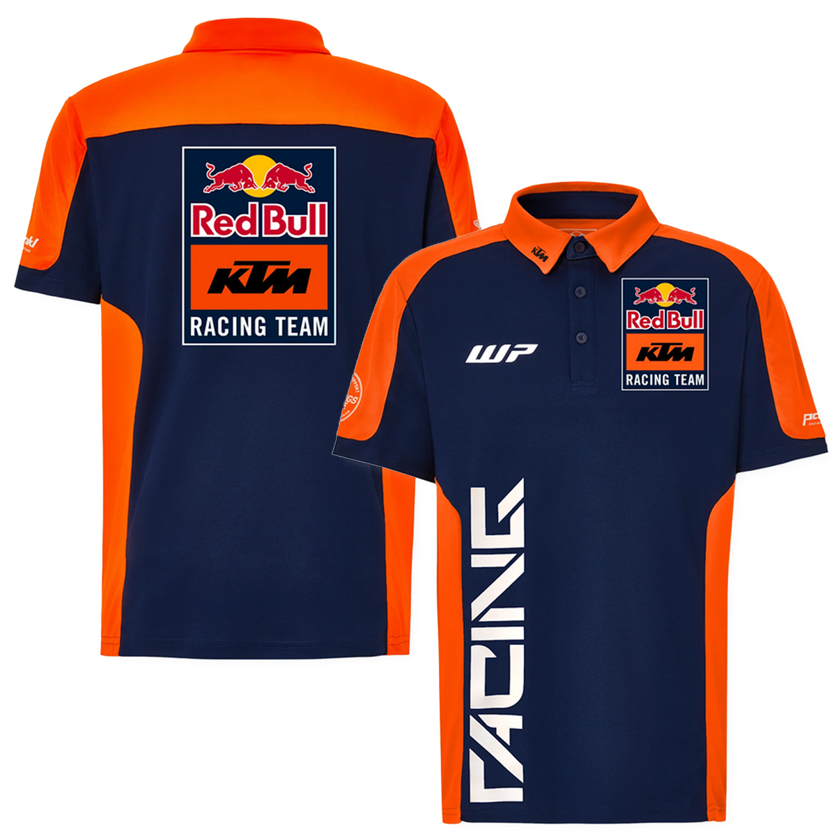 2024 KTM レッドブル レーシング オフィシャル チーム レプリカ ポロシャツ ネイビー オレンジ画像