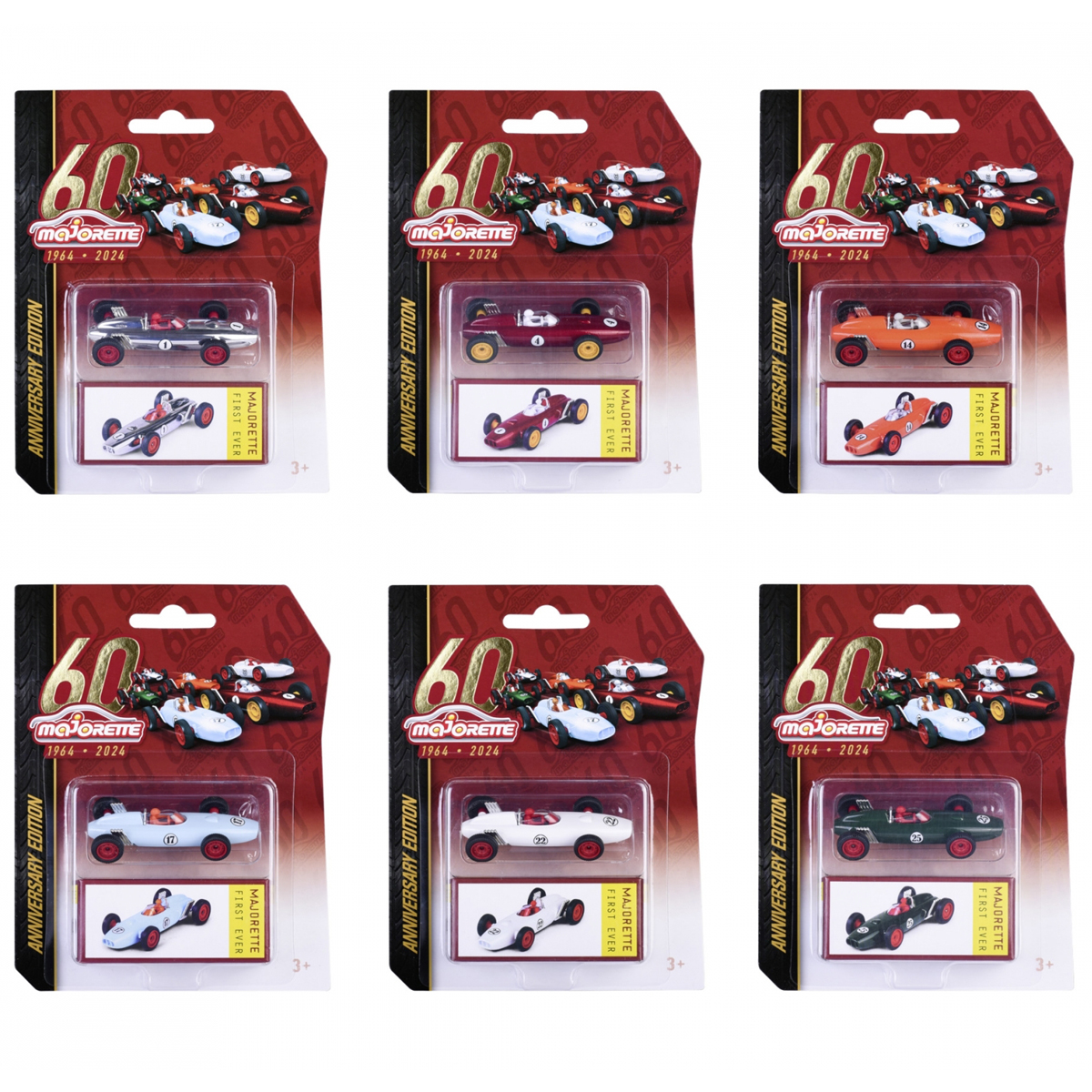 マジョレット 1/64 アニバーサリー エディション ボックス付き 6台アソートセット ビンテージ フォーミュラカー画像