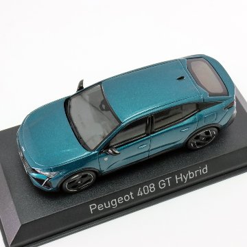 NOREV 1/43 プジョー Peugeot 408 GT 2023 ハイブリッド モデルカー Obsession ブルー画像