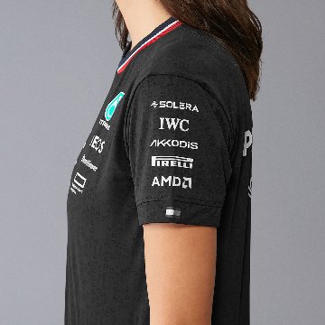【レディース】2024 メルセデス AMG ペトロナス チーム ドライバー Tシャツ ブラック画像