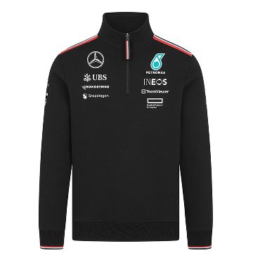 2024 メルセデス AMG ペトロナス チーム ドライバー 1/4ジップ スウェット ブラック画像