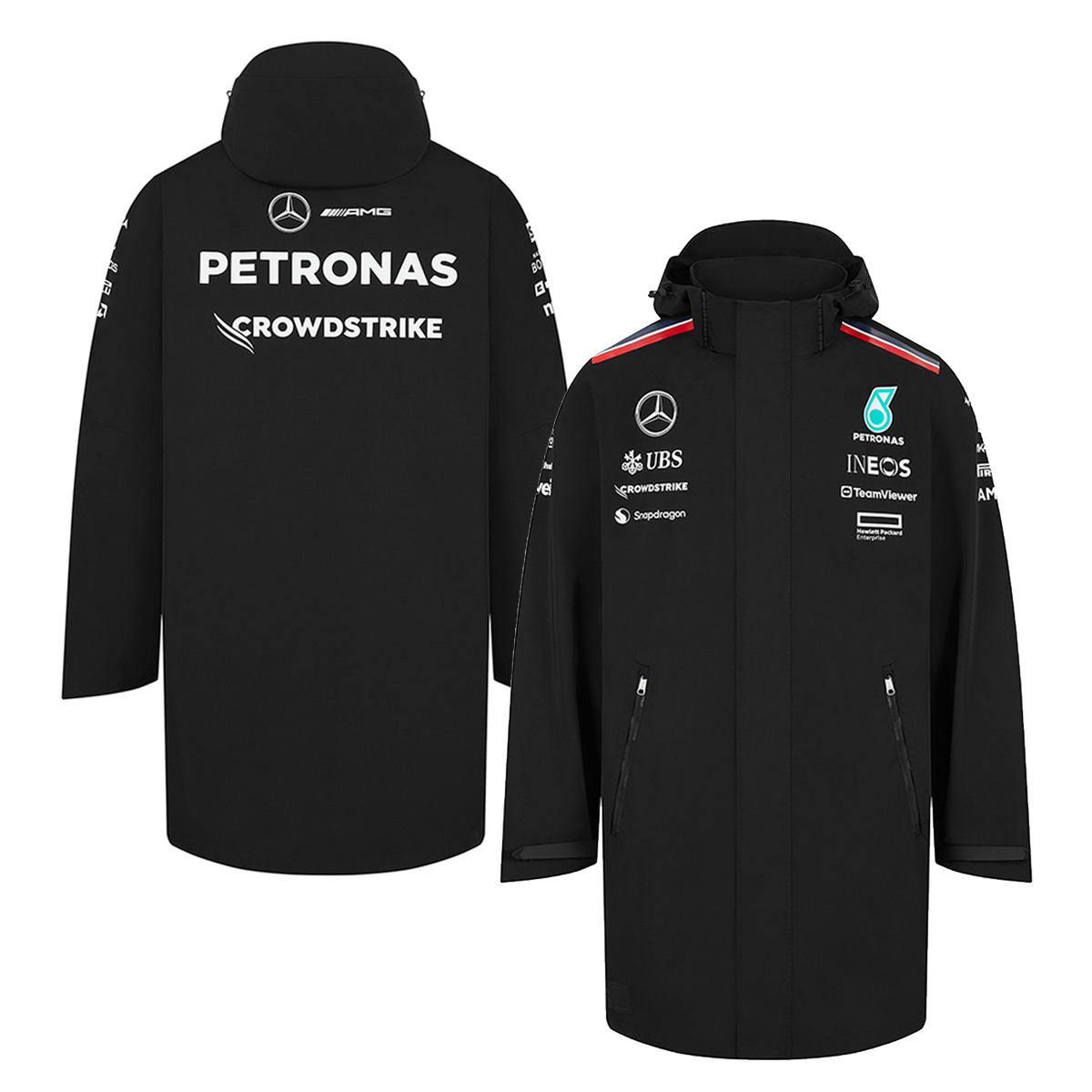 2024 メルセデス AMG ペトロナス チーム ドライバー レインジャケット  ブラック画像