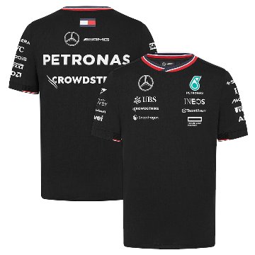 2024 メルセデス AMG ペトロナス チーム ドライバー Tシャツ ブラック画像