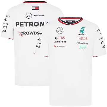 2024 メルセデス AMG ペトロナス チーム ドライバー Tシャツ ホワイト画像