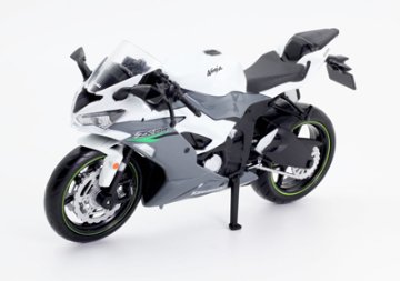 1/12 ダイキャストモーターサイクル 2023 Kawasaki Ninja ZX-6R グレー ミニチュア バイク画像