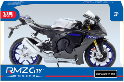 1/12 ダイキャストモーターサイクル 2022 Yamaha YZF-R1M グレー ミニチュア バイク画像