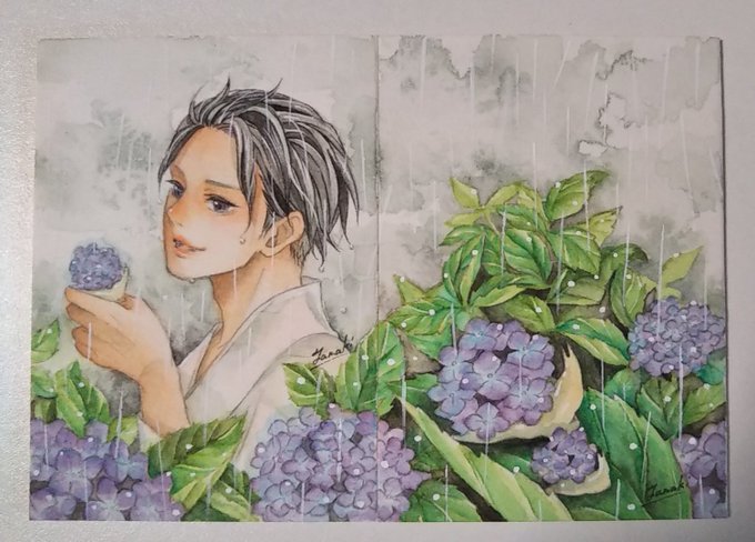 ATC 2枚セット「紫陽花かたつむり」の画像