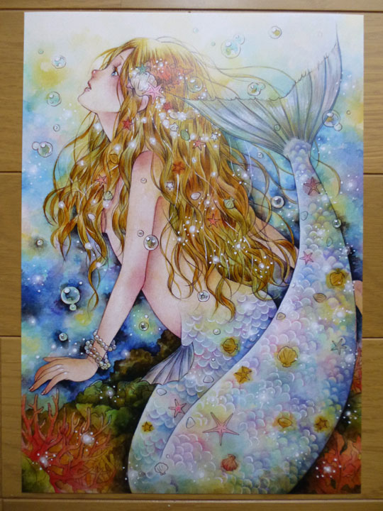 A4イラストカード「人魚姫」の画像