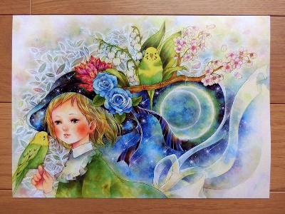 A4イラストカード「Little World」の画像