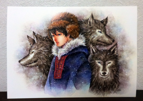 A4イラストカード「雪の果て」の画像