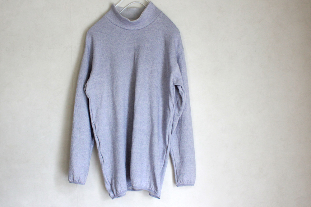 ＊受注生産 ゆったり長袖ハイネックミルクレーズン杢　肌側シルク１００％　外側綿100%の画像