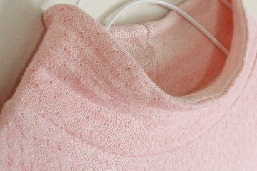 ＊受注生産 ゆったり長袖ハイネックミルクレーズン杢　肌側シルク１００％　外側綿100%の画像