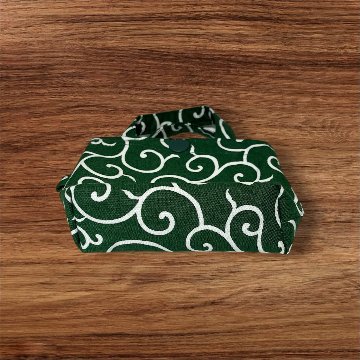 唐草模様 バッグ セット 和柄 ハンドバッグ ミニバッグ バッグインバッグ ハンドメイド 和風 グリーン レディース ランチバッグ 小物入れ サブバッグ 親子バッグ 和装 普段使い おしゃれの画像