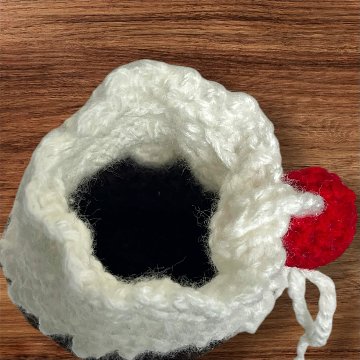 手編み 巾着 3個セット スイーツモチーフ プリン パフェ ゼリー チェリー付き ハンドメイド 小物入れ ミニ巾着 かわいい アクセサリー入れ イヤホン ケース ギフト プレゼント 編み物 レディースの画像