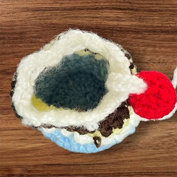 手編み 巾着 3個セット スイーツモチーフ プリン パフェ ゼリー チェリー付き ハンドメイド 小物入れ ミニ巾着 かわいい アクセサリー入れ イヤホン ケース ギフト プレゼント 編み物 レディースの画像