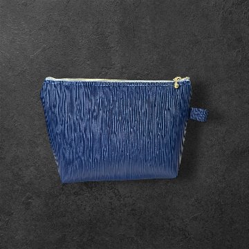 ポーチ 2個セット フェイクレザー ブルー 大小セット レディース メンズ 化粧ポーチ 小物入れ シンプル おしゃれ 大人 上品 ファスナー ポーチセット メガネケース バッグインバッグ ギフト プレの画像