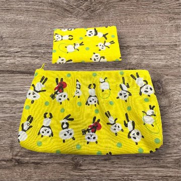ティッシュケース ポーチ セット パンダ柄 かわいい カラフル 黄色 水玉 小物入れ 化粧ポーチ レディース おしゃれ ハンドメイド 布ポーチ ティッシュポーチ ミニポーチ 小物収納 収納ポーチ 雑貨の画像