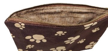 ポーチ セット 肉球柄 ブラウン 化粧ポーチ 小物入れ マチあり マチなし 2点セット 猫柄 ねこ 猫好き コスメ収納 バッグインバッグ 普段使い 小物整理 ハンドメイド 布ポーチ プレゼントの画像