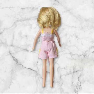 22cmドール用 アウトフィット 3点セット ピンク トップス ショートパンツ セパレート セットアップ 花柄 トートバッグ付き ドール服 着せ替え服 スポーティ カジュアル ハンドメイドの画像