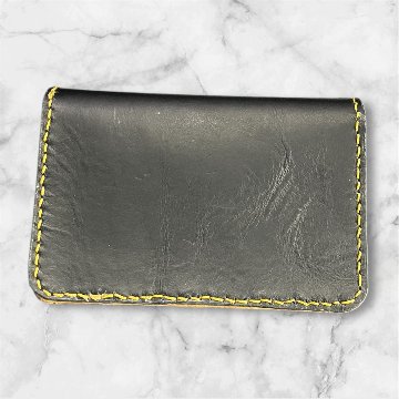 ヌメ革 本革 イタリアンレザー ミニウォレット ハンドメイド メンズ レディース セカンド 経年変化 楽しめる フラップ付 財布 ブラウン ブラックの画像