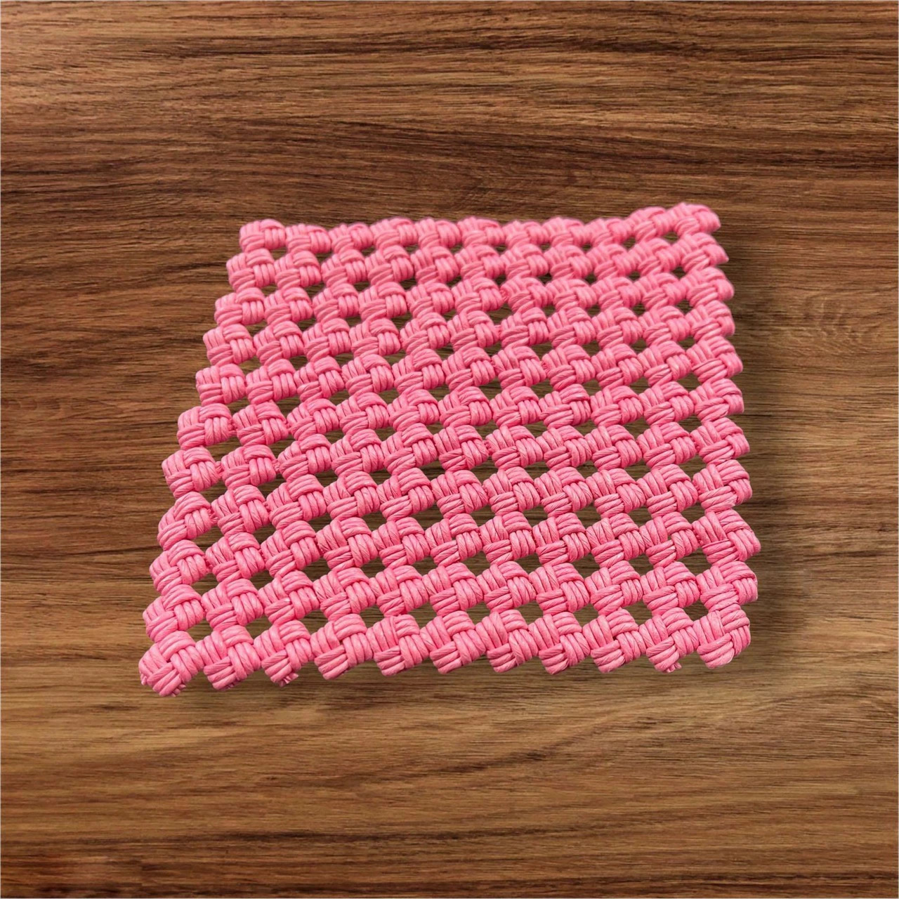 コースター 5枚セット クラフトバンド 編み 韓国 雑貨 おしゃれ かわいい 手作り ハンドメイド ナチュラル テーブルウェア 来客用 小物置き カフェ風 軽量 インテリアの画像