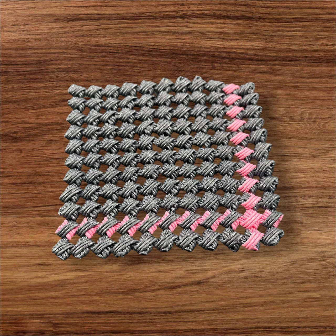 コースター 5枚セット クラフトバンド 編み 韓国 雑貨 おしゃれ かわいい 手作り ハンドメイド ナチュラル テーブルウェア 来客用 小物置き カフェ風 軽量 インテリアの画像