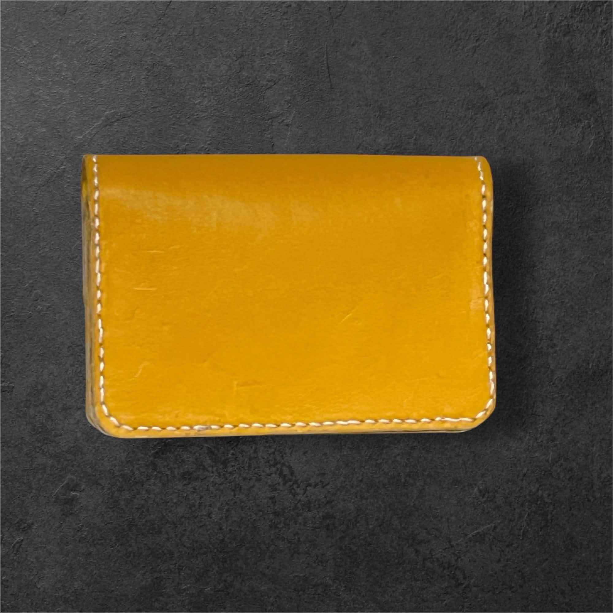 【送料無料】本革 ミニ財布 レディース メンズ コンパクト財布 小さい財布 コインケース ミニウォレット レザー イエロー 小銭入れ キャッシュレス財布の画像
