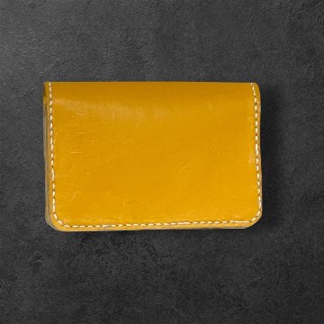 【送料無料】本革 ミニ財布 レディース メンズ コンパクト財布 小さい財布 コインケース ミニウォレット レザー イエロー 小銭入れ キャッシュレス財布の画像