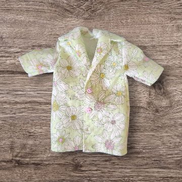 29cmドール用アウトフィット 半袖シャツ アロハシャツ風 花柄 ユニセックスの画像