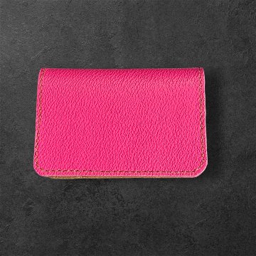 本革 ミニウォレット ハンドメイド レディース メンズ セカンド 経年変化 楽しめる フラップ付 財布 ピンク ブラウンの画像