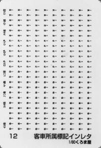 客車所属標記インレタ(白)　釧クシ他の画像